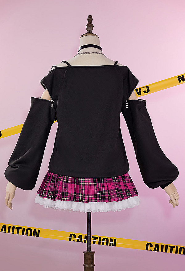 Women Rin Costume - Sweatshirt Pleated Skirt with Leg Warmers