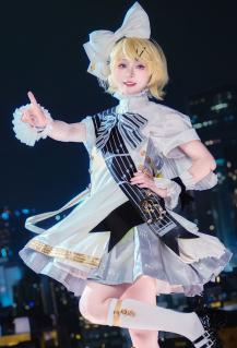 Women Rin Costume - Shirt and Pants with Jacket Hat Vocal Cosplay