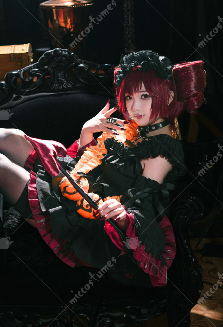 Vocal Kasane Teto Cosplay Costume Dress and Sleeves with Wings Tail