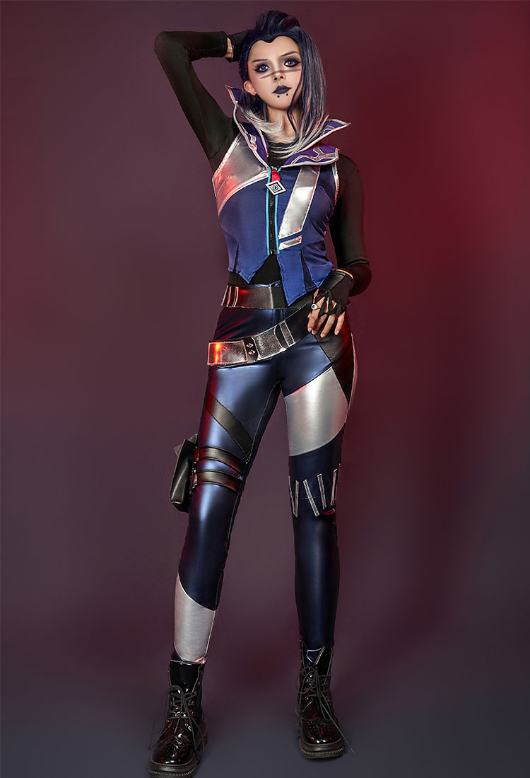 VALO Agent Fade Cosplay Costume Shirt and Trousers with Vest and Gloves