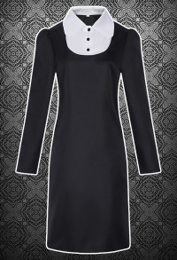 Wednesday Addams Halloween Cosplay Costume Round Neck Dress
