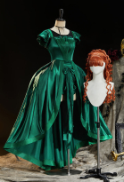 Wednesday Agnes DeMille Green Ball Gown Dress with Short-sleeved Shirt and Shorts