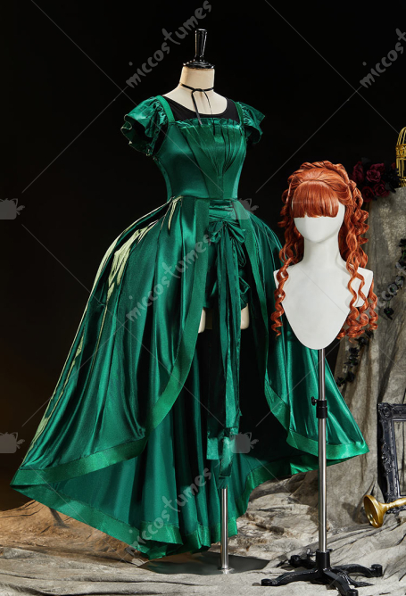 Wednesday Agnes DeMille Green Ball Gown Dress with Short-sleeved Shirt and Shorts