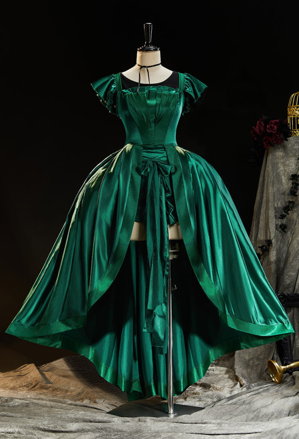 green emerald velvet dress Baltic Born Womens Agnes Satin Maxi Dress | Dark Green Floral