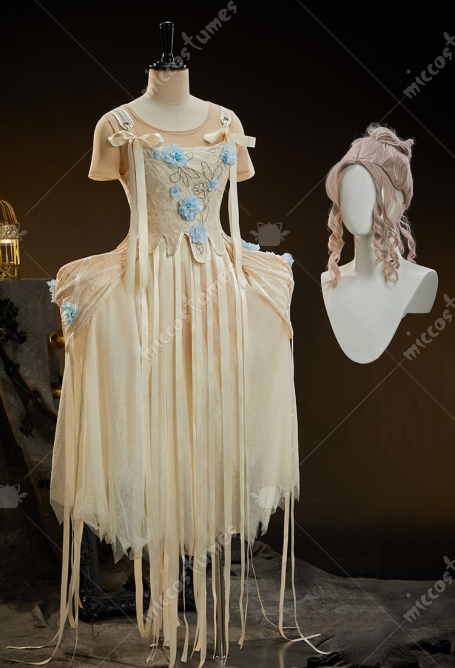 Wednesday Enid Sinclair Cosplay Costume Ball Gala Gown Dress with Lining and Pants