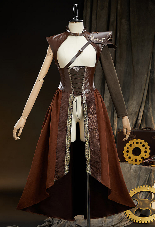 cosplay corset dress Lace Corset High Low Dress Dress / S