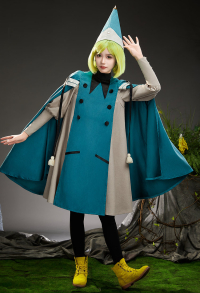 Tongari Boushi no Atelier Coco Cosplay Costume Dress and Pants with Cape and Hat