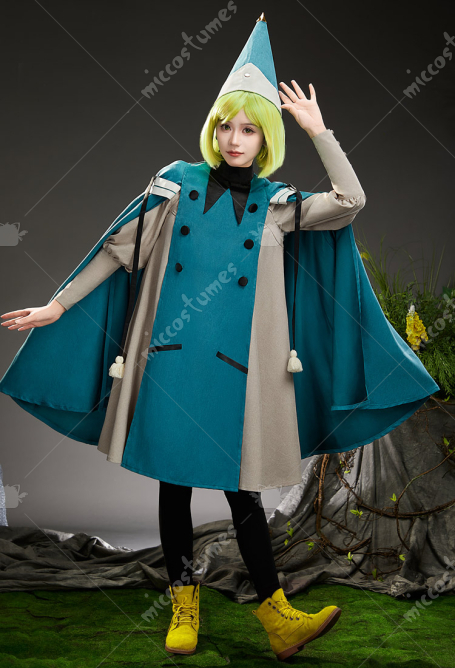 Tongari Boushi no Atelier Coco Cosplay Costume Dress and Pants with Cape and Hat