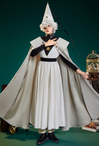 Tongari Boushi no Atelier Qifrey Cosplay Costume Dress and Cape with Lining and Belt