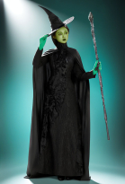 Wicked Elphaba Cosplay Outfit Witch Halloween Costume Dress with Hat and Cape