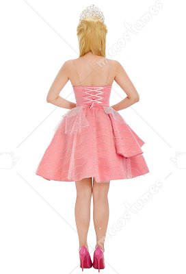 Wicked Glinda Halloween Cosplay Costume Pink Suspender Dress with Underskirt view 2