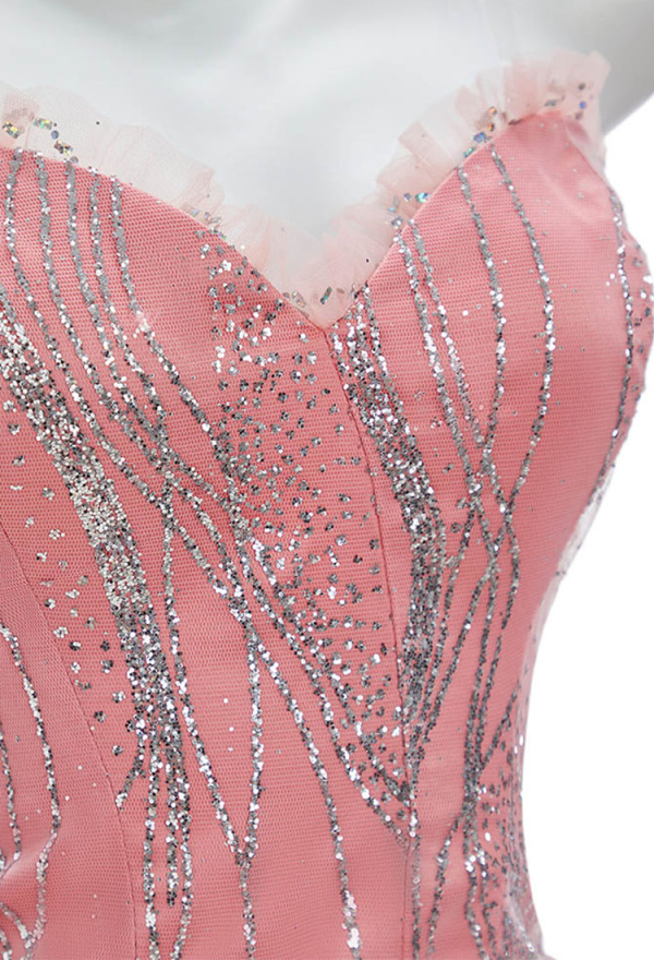 strapless open back dress Hot Pink Princess Elsa Dress Girls Cosplay Halloween Costume – Sun Baby main image 1