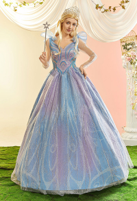 Wicked 2 Glinda Cosplay Costume Princess Gown Long Dress