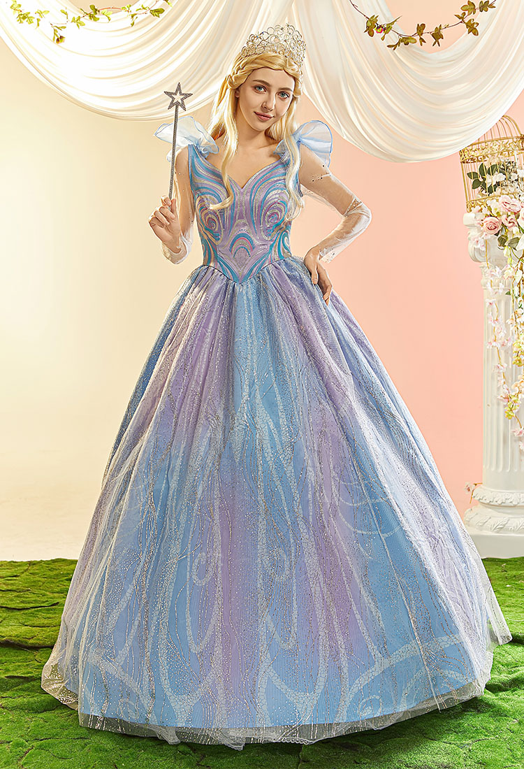 Wicked 2 Glinda Cosplay Costume Princess Gown Long Dress