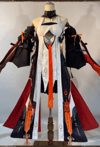 Wuthering Waves Councillor Changli Cosplay Costume Dress and Stockings with Sleeves and Gloves