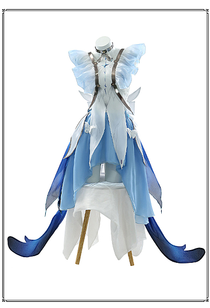 Wuthering Waves Guardian of Secrets The Shorekeeper Cosplay Costume Top and Skirt with Veil