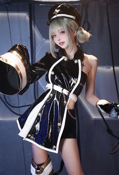 Gushing Over Magical Girls Araga Kiwi Cosplay Costume Dress with Hat Tail