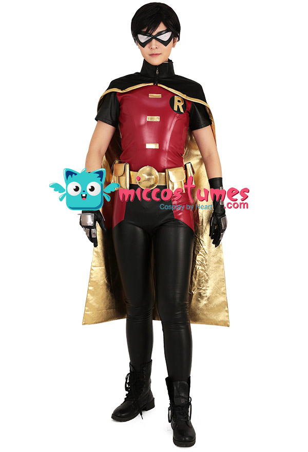 Costume De Super Héros Cosplay Avec Cape Et Masque Pour Les Yeux Inspirés Par Robin Make to Order