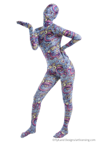 Halloween Style Women Nausea Ghost Pattern Printed Full Bodysuit Costume Skin Suit Adults Catsuit Cosplay Costume Outfit