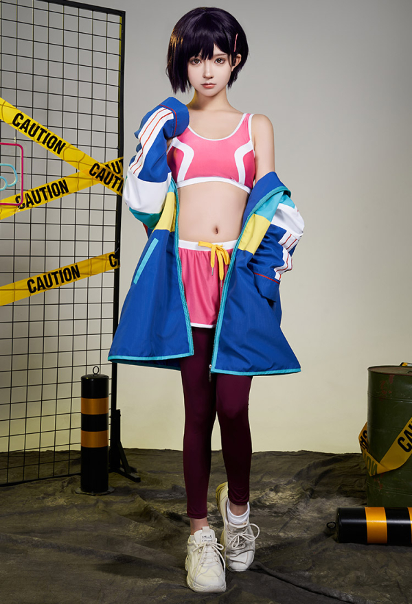Crop Top and Pants with Jacket and Hairpins - Women Cosplay
