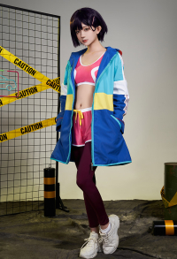 Zom 100: Bucket List of the Dead Shizuka Mikazuki Cosplay Costume Crop Top and Pants with Jacket and Hairpins