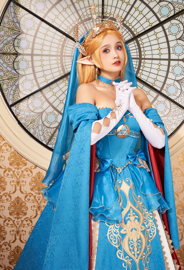 The Legend of Zelda: Breath of the Wild  Princesa Zelda de Estilo de Boda Costume de Cosplay de la Combinación con Velo