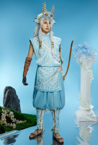 The Legend of Zelda Costume de Cosplay Link Gilet et pantalon assortis avec ceinture et accessoire pour cheveux