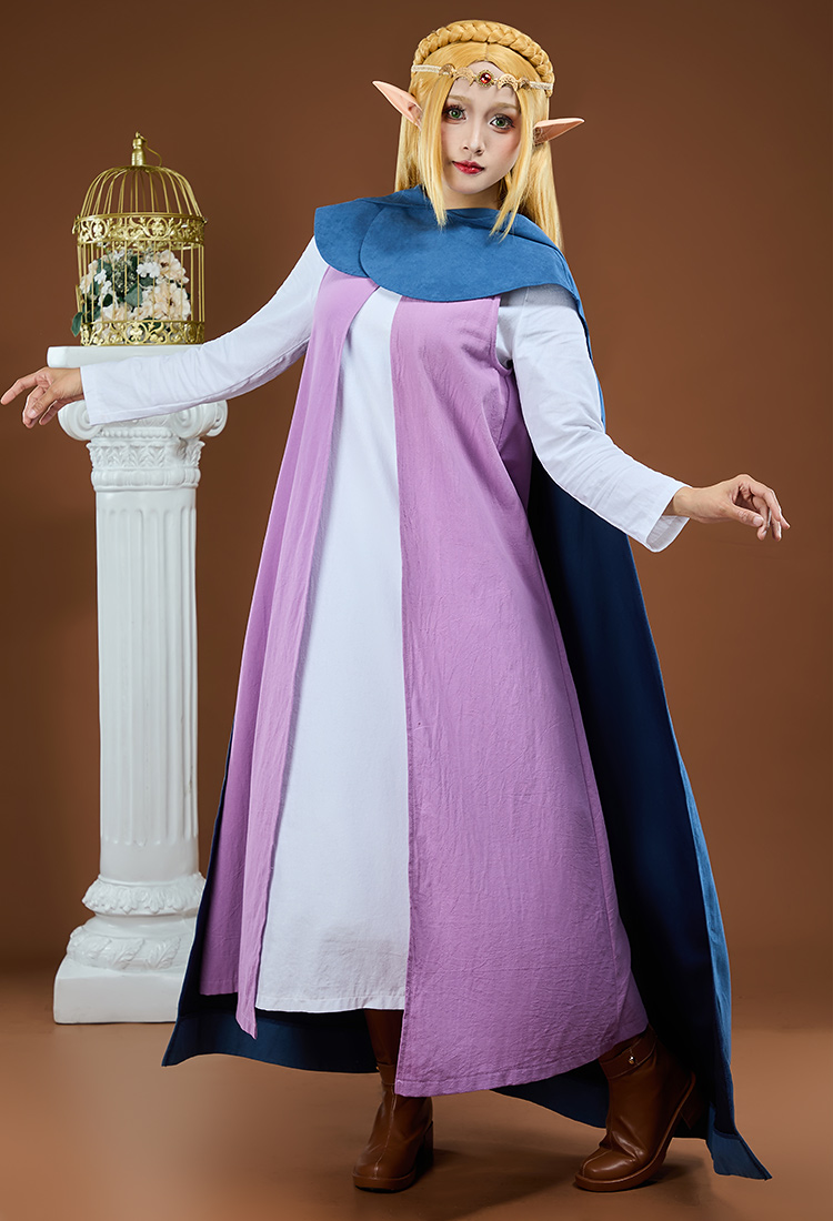 The Legend of Zelda: Echoes of Wisdom Princess Zelda Cosplay Costume Innershirt and Jacket with Cape and Ears