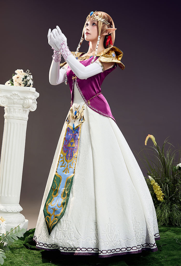 The Legend of Zelda Princess Zelda Cosplay Costume Dress Vest and Underskirt with Complete Accessory