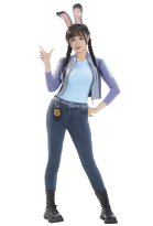 Judy Police Cosplay Costume T-shirt and Jacket with Ears and Tail