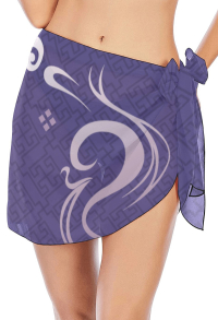 Kamisato Ayato Derivative Beach Wrap Short Sarong Chiffon Bikini Wraps