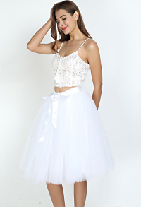 Women Tutu Skirt 65CM Puffy Mesh Tutu Crinoline Underskirts Layered Tulle Skirt