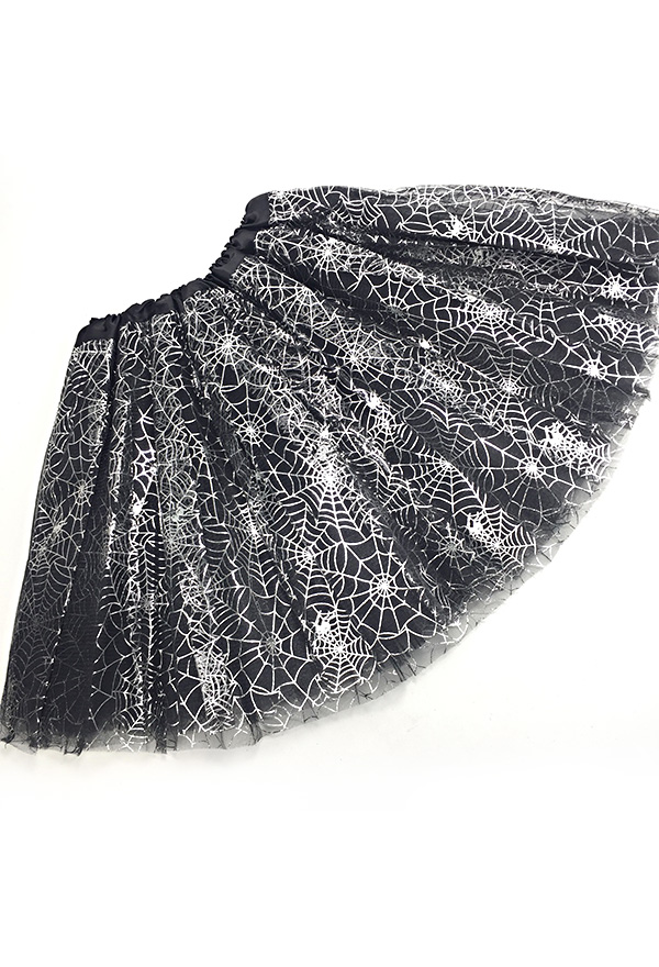 Women Three Layered Tutu Skirt Ladies Tutu Costume Spiderweb Prints Tutu Ballet Dress