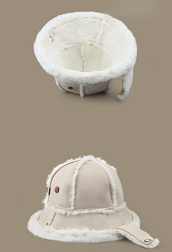 Winter Down Feather Warm Fisherman Hat Unisex Comfortable Thick Bucket Cap  For Outdoor Leisure