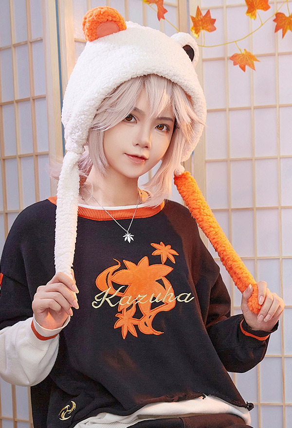 Kaedehara Kazuha Derivative Warm Hat with Ear Flaps Kawaii Cover Ears Hat