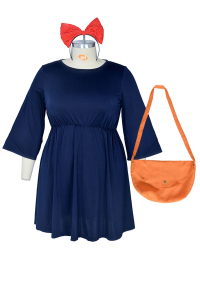 Plus Size Kikis Delivery Service Halloween Cosplay Costume Witch Dress