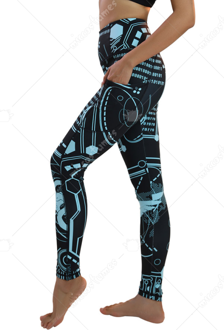 Miccostumes Women Leggings Cyberpunk Prints Yoga Leggings Workout Sportswear