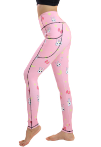 Miccostumes Women Leggings Moon Rabbit Prints Yoga Leggings Workout Sportswear