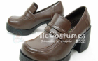 Middle Stacked Heels Platform Sole PU Japanese School Shoes