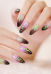 Halloween Novelty Press On False Nails Spiderweb Star Pattern Long False Nail Tips Fake Nails 24 PCS