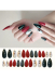 Christmas Style Press On False Nails Christmas Tree and Bells Pattern Kawaii False Nail Tips 24 Pcs