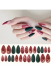 Christmas Style Press On False Nails Christmas Tree and Snowflake Pattern Kawaii False Nail Tips 24 Pcs