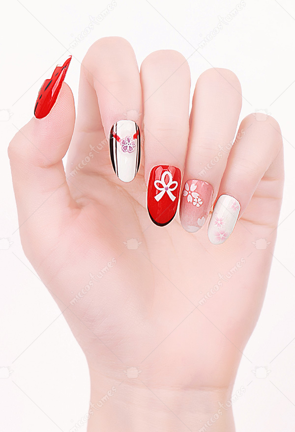 Yae Miko Derivative Press On False Nails Genshin Impact Cosplay False