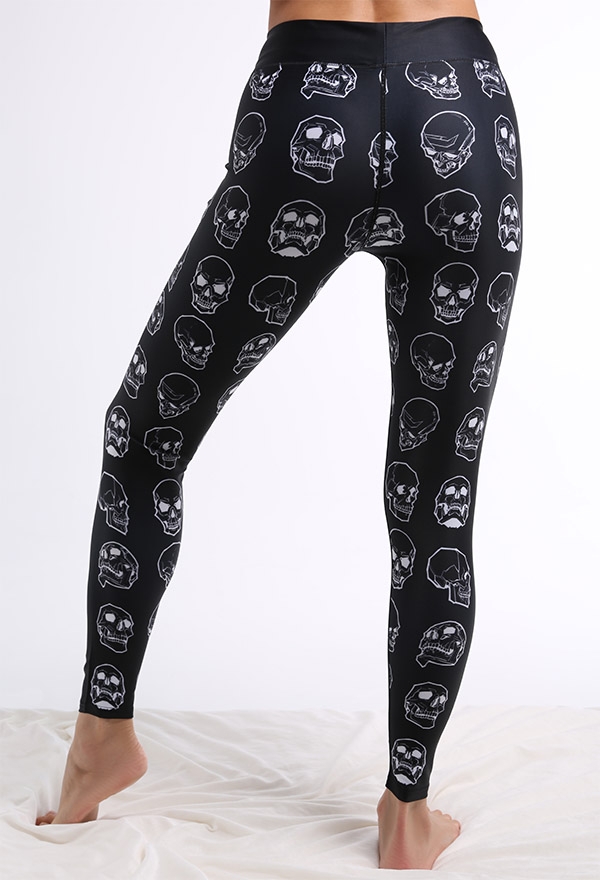 Damen Halloween Schädel Leggings Hohe Taille Yoga Sports Hosen Sportbekleidung