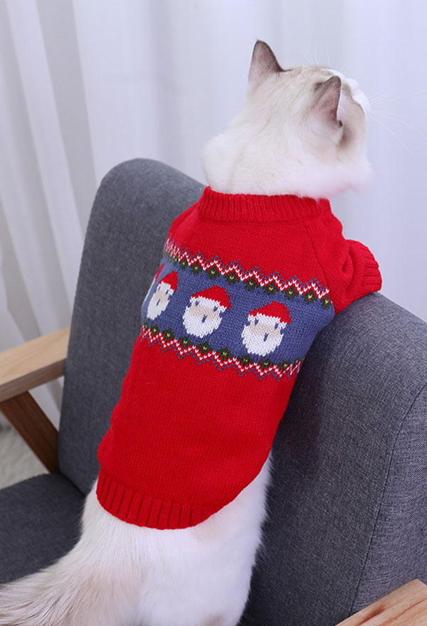 Christmas Pet Clothes Santa Claus Sweater for Cats Top Quality Pet Winter Wearing for Sale