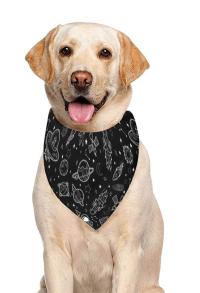 Halloween Personalized Cat Dog Bandana with Universe Planet Pattern