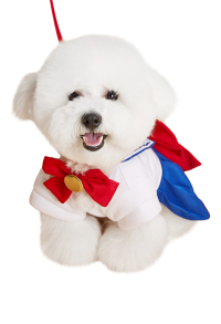 Sailor Moon Cat Dog Cosplay Costume Uniform with Leash for Small Pets