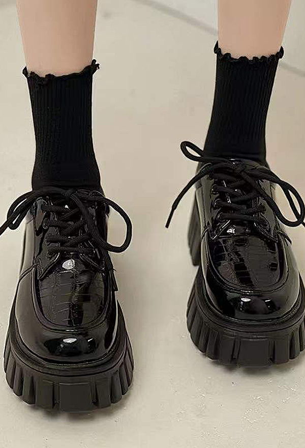 Wednesday Chaussures de Cosplay Wednesday Addams Shoes Noires pour Femme