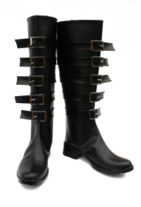 Alice Madness Returns Alice Cosplay Shoes Black Long Leather Boots
