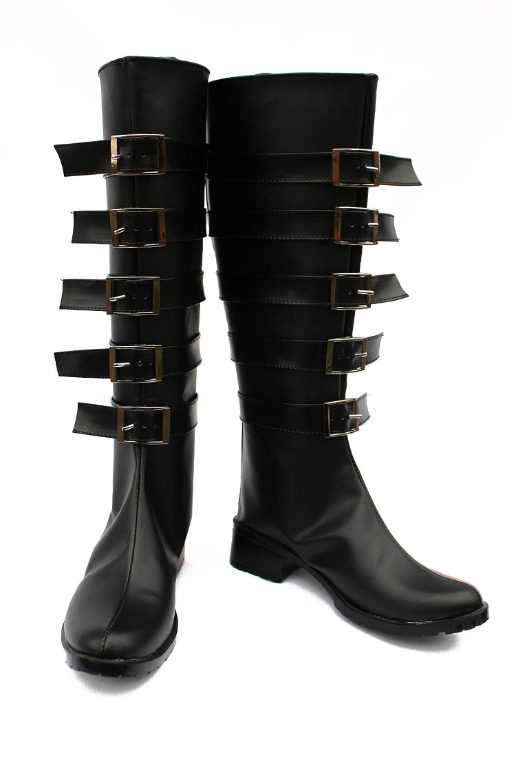 Alice Madness Returns Alice Cosplay Shoes Black Long Leather Boots